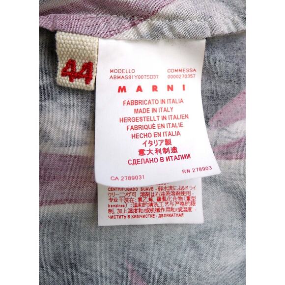 MARNI Silk Palm Leaf Print Midi Long Sleeve Dress Italy SSENSE 44 8 $1750 - Picture 8 of 9